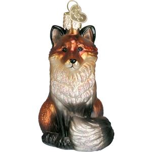 Old World Christmas Fox Glass Blown Ornament for Christmas Tree, Handcrafted Holiday Decoration, Wildlife Animal Collection