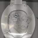 Angol Shiold Slow Close Wood Toilet Seat（White, Elongated 18.5''）