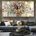 Wall Art Abstract Art Paintings Tree of Life Posters Prints Landscape Picture Colorful Modern Canvas Painting for Living Room Bedroom Office Large Decor 20"x40" with Framed