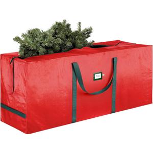 Heavy Duty Christmas Tree Storage Bag 9 Ft - Christmas Tree Bag Red - Tree Bags For Storage - Xmas Tree Storage Bag Holds 9 Ft Christmas Tree Bag For All Year Round Christmas Storage