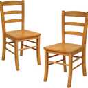 Winsome Wood Ladder Back Chair, Light Oak, 2 Pieces (34232), FURNITURE (16.6W x 20.5D x 34.7H In, Natural)