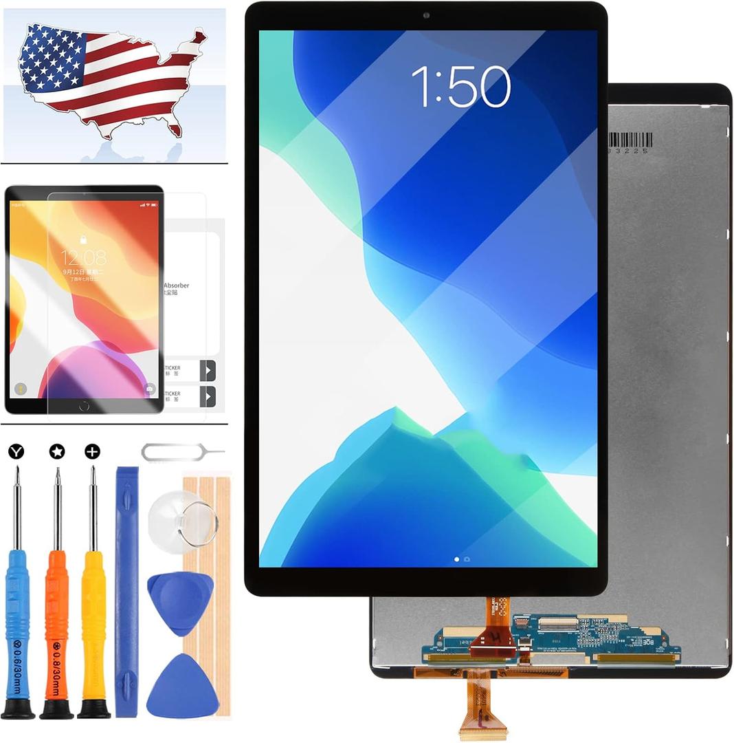 Screen Replacement Kit for Samsung Galaxy Tab A 2019 SM-T510 SM-T515 T510 T515 LCD Display Touch Screen Digitizer Glass Full Assembly Repair Parts with Free Tools