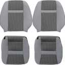Priprilod Gray Front Driver & Passenger Side Bottom & Top Lean Back Replacement Cloth Seat Cover Compatible with Dodge Ram 2500 3500 4500 5500 2006 2007 2008 2009 2010