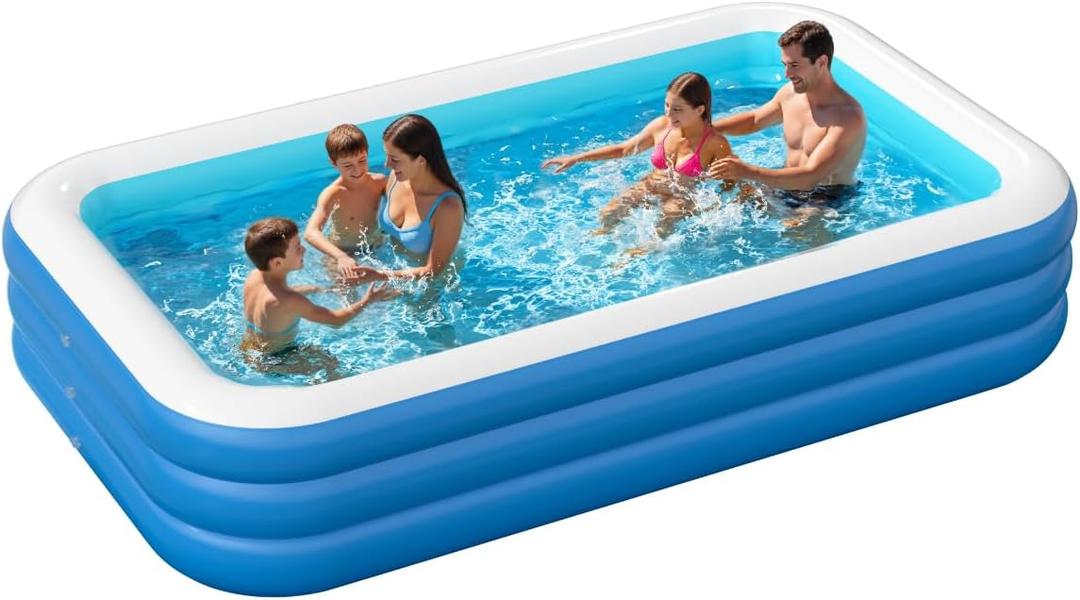 Inflatable Pool for Adults, 115'' x 68'' x 22'' Large Inflatable Pool for Adults, Blow up Pools, Rectangular Family Swimming Poo l, Oversized Thickened Family Inflatable Pools for Outdoor