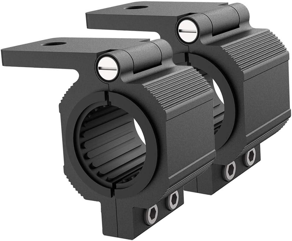 1 Pair Aluminum Mounting Bracket Kit Tube Clamp for 1.125 1.25 1.375 1.5 Inch Bullbar Roof Rack Roll Cage Horizontal Bar (1.1 to 1.5 Inch Adjustable)