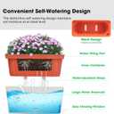 VIVOSUN Self-Watering Planters, 6-Pack 10.5 Inch Compact Rectangular Window Herb Planter Box with 10 PCS Plant Labels, Plant Container for Basil, Flowers, Succulents, Indoor & Outdoor