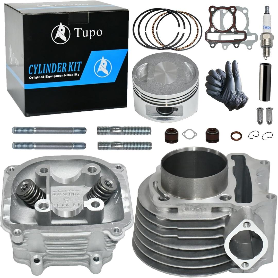 Tupo GY6150-57.4 Cylinder Kit Compatible with 125cc 150cc Jonway Jmstar Roketa Sunl Tank Peace Taotao ATV Moped Go Kart That Equipped With GY6 4-Stroke 157QMJ 152QMI Engine (Non EGR Type), Top End Kit
