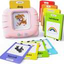 Lapare Audible Learning Toy with Music for Toddler Age 1 2 3 4 5, 520 Sight Words Talking Flash Cards Toy for Girls to Learn Alphabet Number Color Shapes and More (Pink)