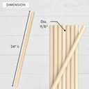 Wooden Dowel Rods 9/8 x 24 Inch Round Unfinished Hardwood Craft Sticks for DIY Lollipops Cake Support, 12 Pieces