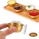 12 Pcs Stainless Steel Dipping Sauce Cups 2 oz Ramekin Mini Sauce Bowls Gold Condiment Cups Reusable Metal Ramekins Containers for Home Kitchen Restaurant Party (Gold, 55 ml)