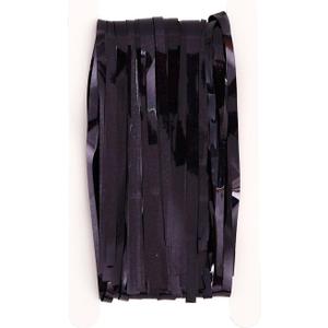 Metallic Black Foil Fringe Curtains Streamers Backdrop For Birthday Parties Halloween Holiday Decoration (1mx2m)