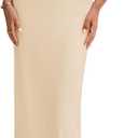 PRETTYGARDEN Women's Off The Shoulder Maxi Dresses 2025 Summer Formal Elegant Cocktail Party Wedding Guest Long Dress (Apricot)