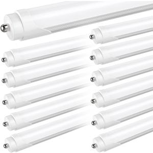 JESLED T8 T10 T12 8FT LED Tube Light Bulbs, 50W 6000LM, 5000K Daylight White, Single Pin Fa8 LED Replacement for Fluorescent Fixture, Frosted, Ballast Bypass, Warehouse Workshop Garage Lights 12-Pack (12 Count (Pack of 1))
