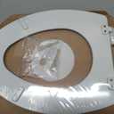 Mayfair Linden Slow Close Toilet Seat, Non Slip Heavy Duty Wood, Easy Install, Elongated, White