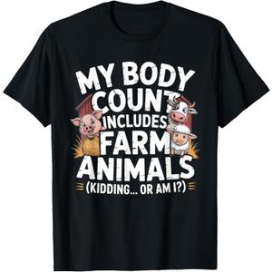 Embarrassing Shirt Farmer Meme Inappropriate Farm Animals T-Shirt, Black, L