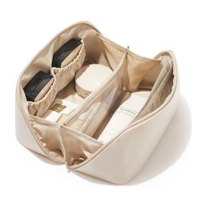 EACHY Travel Makeup Bag,Large Capacity Cosmetic Bags for Women,Waterproof Portable Pouch Open Flat Toiletry Bag Pattern Makeup Bag