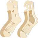 4 Pieces Sock Blockers for Knitting Wooden Sock Blockers Adjustable Thicken Knit Sock Ruler Tool Stocking Blockers Wood Sock Form Stretchers for Knitting Crochet Stocking Display Knitters Beginners