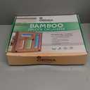 6 IN 1 Bamboo Baggie Organizer for Drawer with Labels, Expandable Storage Bag Organizer with Aluminum Foil and Saran Wrap Cutter Compatible with Quart, Gallon, Sandwich and Snack Size Bags