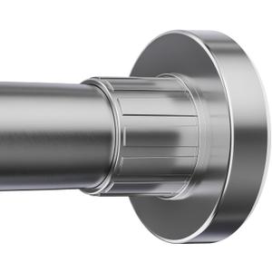 Ausemku Shower Curtain Rod 32 to 80 Inch - 1 Inch Diameter Never Rust Non-Slip Spring Tension Curtain Rod No Drilling Stainless Steel Telescoping Rod, Nickel (32-80 Inches)