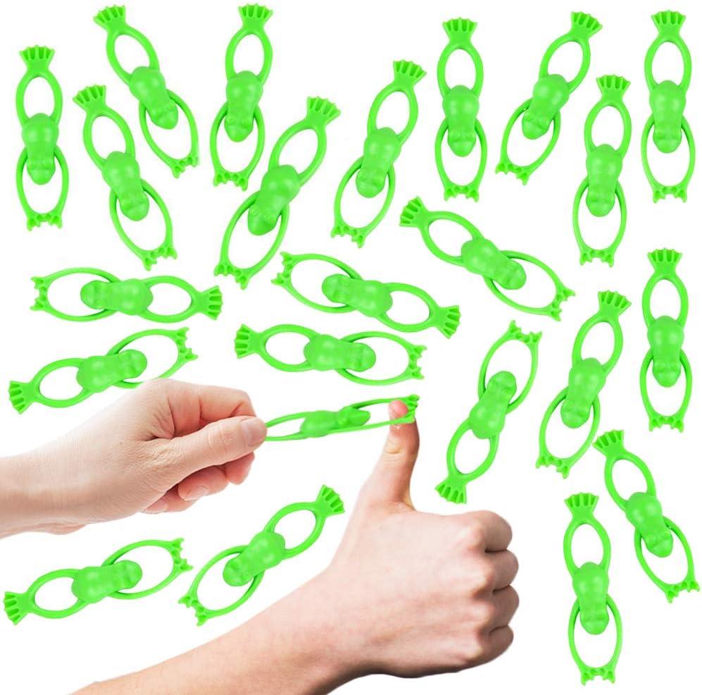 ArtCreativity Stretchy Frog Slingshot Set of 24, Sling Shot Animal Toys for Kids, Outdoor Shooting Toys for Boys and Girls, Fun Zoo Birthday Party Favors, Animal Goodie Bag Fillers