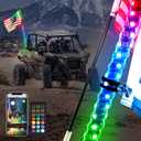 Click to see full view
	
	
3FT 1PC LED Whip Light with Flagpole, UTV ATV Whip Light with Dacning/Chasing, and Can Controlled by Remote and app Simultaneously with Lock Function