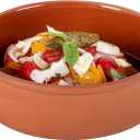 Restaurantware-Terra Tek 34 Ounce Terracotta Cazuelas, 2 Brown Glazed Clay Pots For Cooking - Oven-Ready, Microwavable, Terracotta Serving Pots, Dishwashable, For Cooking And Serving (34 oz - 7.5"/2 Count)