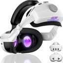 Head Strap with Battery for Meta/Oculus Quest 3/3S, 10000mAh Battery Pack for Extended 4-6 Hrs of Playtime, Fast Charging VR Power, Soft & Skin-Friendly PU Surface Enhanced Support and Balance in VR