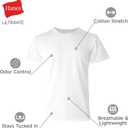 Hanes Men's Ultimate Comfort Fit Cotton Stretch Crewneck Undershirts, Multipack (Black, XL)