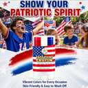 6 x Red White and Blue Eye Black Stick for World Cup Fans, USA Flag Face Paint Sticks for Patriotic Sports and 4th of July Accessories, Eye Black Stick Baseball and Soccer Sports Makeup