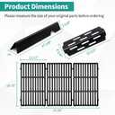 GS4 Grill Parts Cast Iron Grill Grates for Weber Genesis II E-410 S-410 E-435 S-435, Porcelain Flavorizer Bars Heat Deflector Genesis II LX E-440 S-440 for Weber 66041, 66033, 66796, 66089