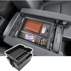 2PCS Center Console Organizer for 2024 2025 2026 Lexus TX Accessories | TX350/TX500h/TX500h+ Interior Insert Tray, Double Layer ABS Material Storage Box, with Non-Slip Mat Extra Compartments