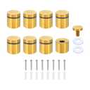 PATIKIL 1 x 1 Inch Sign Standoff Screws, 8 Set Stainless Steel Wall Standoff Mounting Hardware Advertising Glass Nail for Hanging Acrylic Picture Frame Acrylic Panel, Gold