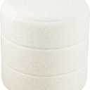 HomePop Upholstered Round Ottoman Home Dcor|Foot Rest Ottoman - Cream Boucle 17.5 * 17.5 inch