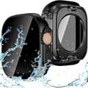 Goton Privacy Waterproof Case Compatible for Apple Watch Ultra 3/2/1 Screen Protector 49mm, Anti Spy Face Cover Back Bumper for iWatch Accessories (Matte Black)