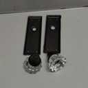 2 Pack Glass Dummy Door Knobs, Antique Inactive Crystal Half-Dummy Door Knobs for Hall and Closet, Matte Black