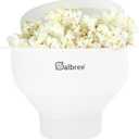 The Original Salbree Collapsible Silicone Microwave Popcorn Popper Maker Machine, Microwavable Bowl Holds 16 Cups, Uses Hot Air and Oil Always Optional - (White)