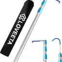 LOVEETA 6.3 Ft Cargo Grabber Reach Retriever Tool - 2.0 New Upgraded Extendable Pickup Truck Bed Accessories, Multi-Use Truck Bed Reach Tool (Titanium Silver) - 2 Hooks