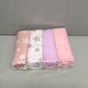 Crib Sheets for Girls 4 Pack, Fitted Crib Sheets for Standard Size Crib and Toddler Mattresses, Soft and Breathable Baby Gift Girl Set, Pink (52"X28")