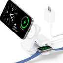 Qi2 Certified 3 in 1 Foldable Wireless Charger, Compatible with MagSafe Charging Station, 15W Fast Charger Stand for iPhone 17 16 15 14 13 12 Series, Apple Watch, AirPods with 30W Adapter