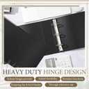 2 Pcs 8.5'' x 14'' Landscape 3 Ring Legal Size Binders 2 Inch Round Ring Binders Heavy Duty Economy Holds 8.5 '' x 14'' Paper for Artwork Blueprints, Office, Home, Work Places(Black)