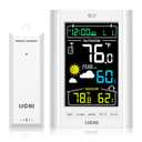 Weather Station Wireless Indoor Outdoor Thermometer Inside Outside Temperature Humidity Monitorwith 330ft Range Sensor and Adjustable Backlight (White)