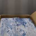 GarveeHome Area Rug 10x13 for Living Room Modern Abstract Accent Faux Wool Low Pile Ultra Soft Rug Stain Resistant Non Slip Non Shedding Throw Rug for Bedroom Home Decor, Blue