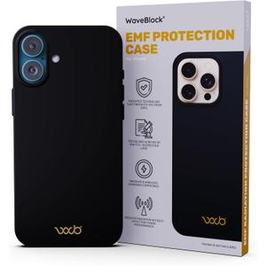 WAVEBLOCK EMF Protection iPhone Case, Radiation Blocker Cell Phone Case, 5G Shield Reduction, Lightweight, USA Patented and Tested in FCC Lab, iPhone 16 Plus Black Matte