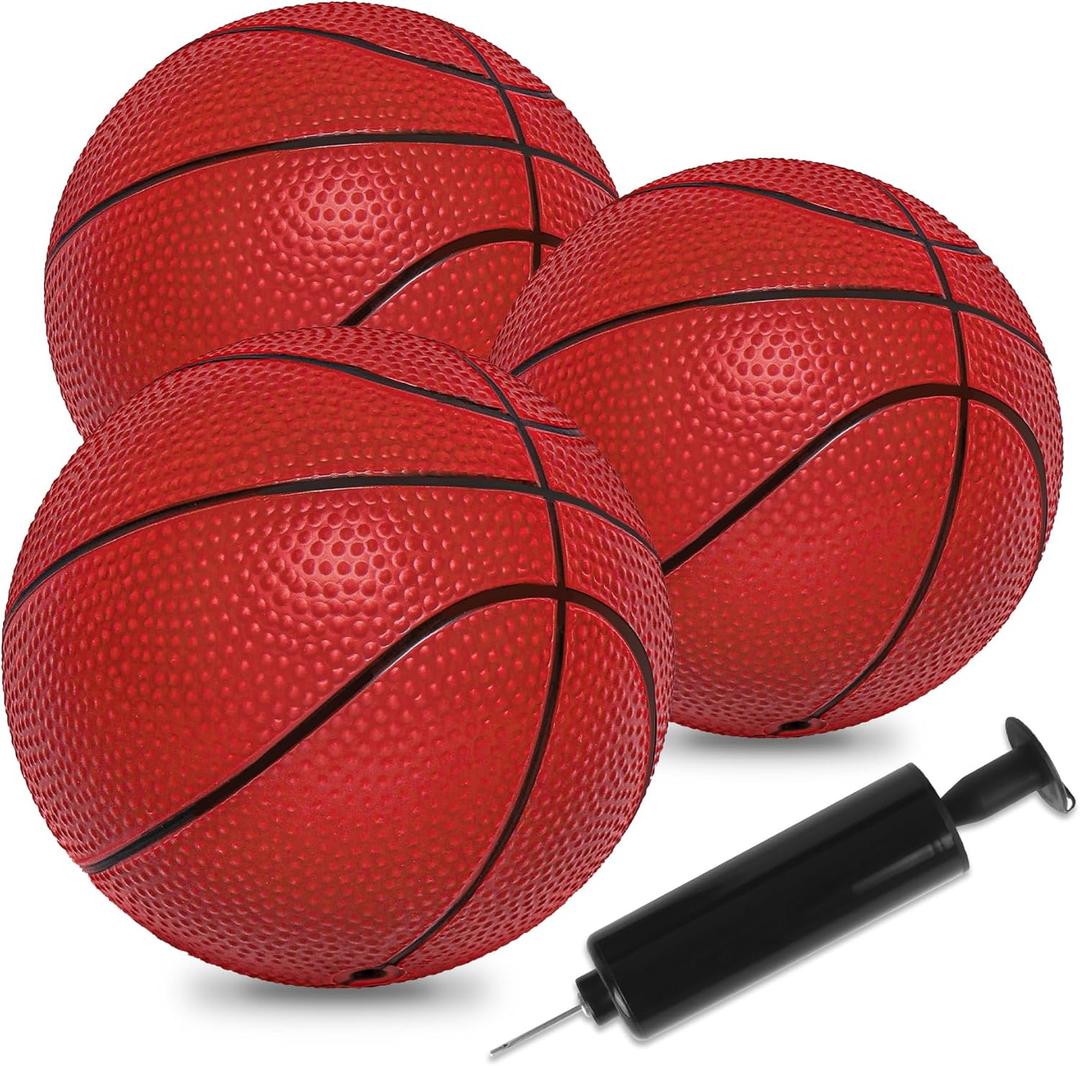 6" Mini Basketballs, 6 Pack Small Basketballs for Kids Basket Ball Hoop, PVC Mini Toy Basketball for Indoor Basketball Hoop, Pool Basket Ball for Toddler Adults Outdoor (Medium-3 PACK, Brown)