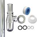 Classical Basin Bottle Trap Chrome Sink Bathroom Waste Pipe 1-1/4 inch Slip Inlet Drain Tube Kit