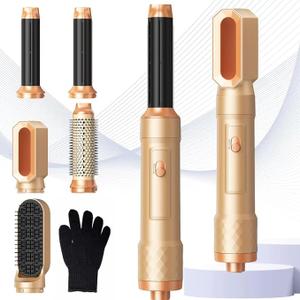 Blow Dryer Brush Set 5 in 1, Hot Air Styler Negative Ion Air Curling Wrap Air Curler, Round Brush Blow Dryer Curling Iron Hair Styling Tools Gift for Dry,Volumize, Straight,Curl,100-120V