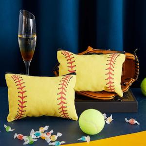 4 Pcs Softball Makeup Bag Softball Cosmetic Bag Softball Gifts for Girls Team Player Portable Travel Bags for Women Canvas Softball Goodie Bags Toiletry Softball Accessories Organizer Case Pouch