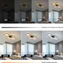 GEADI Modern 41.3in 3-Square LED Ceiling Light, 68W Black Flush Mount