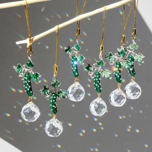 H&D HYALINE & DORA 6Pcs Rhinestones Pickle Ornament Cucumber Hanging Ornaments Green Cucumber Birthday Party Favors Garden Tree Decoration