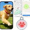 2025 GPS Tracker for Pet, No Monthly Fee & No SIM Card Needed | Real-Time Tracking for Dogs, Cats & Small Animals | Lightweight Design | Long Battery Life | Compatible with iPhone & Android